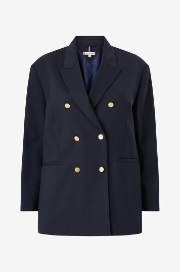 Tommy Hilfiger Curve Blazer Crv Timeless Wool DB Blazer Blå