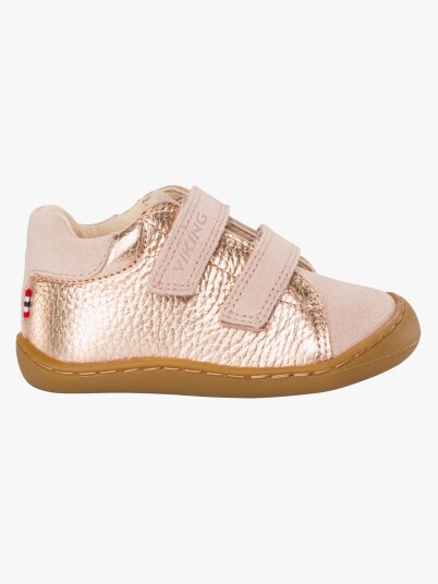Viking Alv Rena Barefoot 2V Lær å gå sko Light Pink/Gold 26