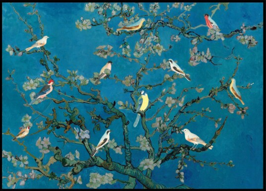 Birds Among Blossoms Plakat / 30x40