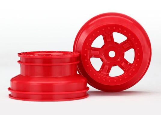 Traxxas 7673R Wheels SCT red beadlock style dual profile Traxxas 7673R Wheels SCT red beadlock style dual profile