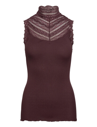 Rosemunde Rwbenita Silk Sl Turtleneck Lace To - Brown - M Rosemunde Rwbenita Silk Sl Turtleneck Lace To - Brown - M
