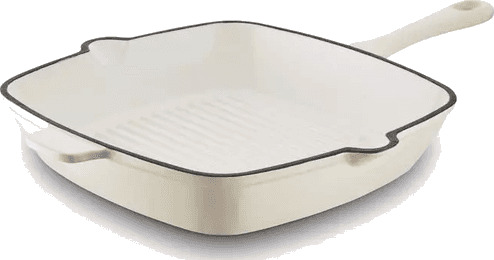BARBARY&OAK Støpejern Grillpanne, 26cm, Kremhvit BARBARY&OAK Støpejern Grillpanne, 26cm, Kremhvit