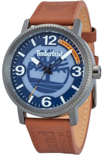 Timberland Herreklokke TDWGA2101503 Scusset Blå/Lær Ø44 mm Timberland Herreklokke TDWGA2101503 Scusset Blå/Lær Ø44 mm