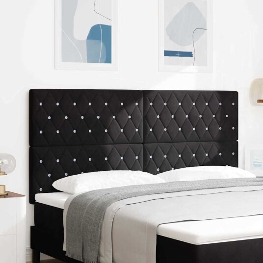 LED Hodegavl Svart 90 cm Fløyel LED Hodegavl Svart 90 cm Fløyel