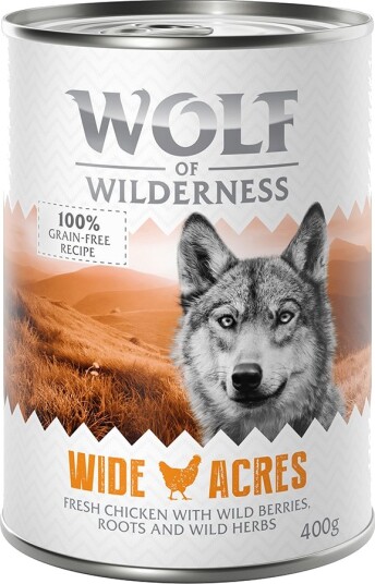 Wolf Of Wilderness Våtfôr Adult Single Protein Wide Acres Kylling 6 X 400 G