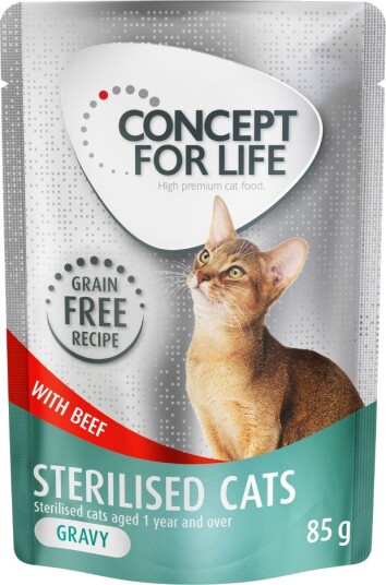 Concept For Life Våtfôr Sterilised Cats Kornfritt I Saus Okse 24 X 85 G