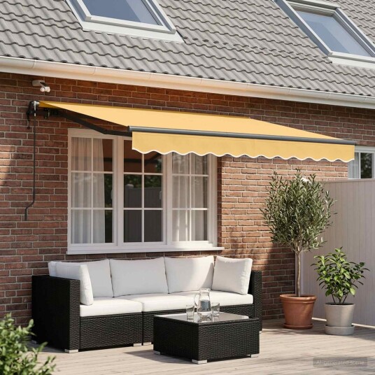 vidaXL Uttrekkbar markise sand 400 × 350 cm Polyester