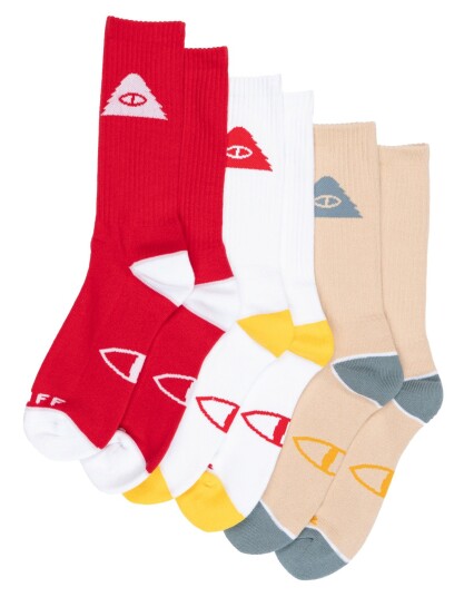 Poler Icon Sock 3 Pack Oliven Blå Grå Poler Icon Sock 3 Pack Oliven Blå Grå