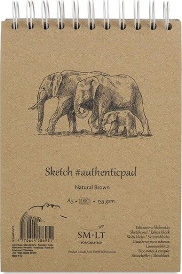 SMLT Drawing pad SKITSE NATUR. BROWN A5. 135g