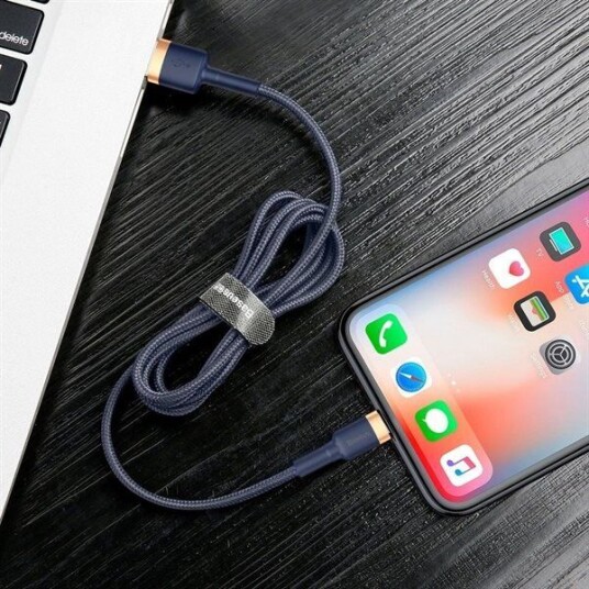Baseus Cafule 2m Lightning-kabel USB A med 1.5A Gull og Mørkeblå