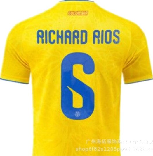 2026 VM i USA Canada Mexico Colombias landslag hjemmedrakt nr. 6 RICHARD RIOS Fan Edition trøye