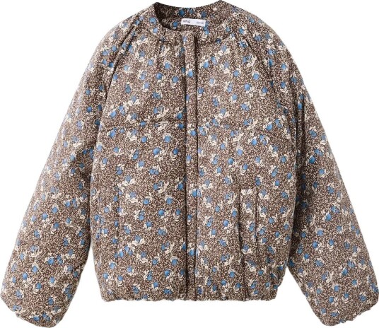 Mango Flowers Print Anorak BROWN 9 Mango Flowers Print Anorak BROWN 9