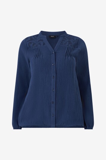 Zizzi Bluse vViva L/S Blå