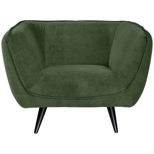 Vega VEGA Lenestol Kelso kordfløyel svarte ben; 110x88x76 cm BxDxH ; Sete Grønn Ramme Svart