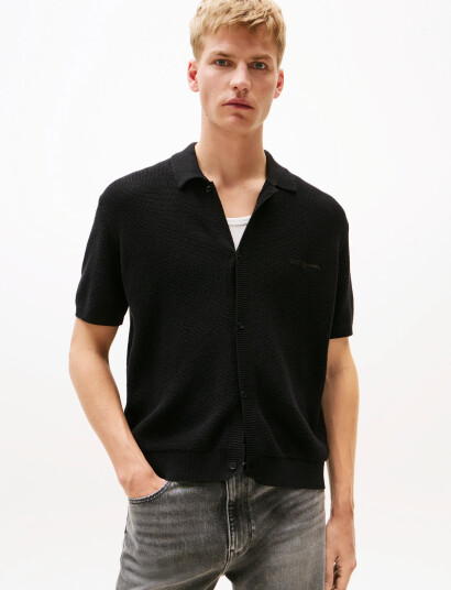 Tommy Jeans Tjm 90S Script Ss Shirt Sweater - Black - L