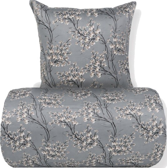 In Style Sengetøy 140x220 cm Satin Lyseblått vendbart blomstret design In Style Sengetøy 140x220 cm Satin Lyseblått vendbart blomstret design