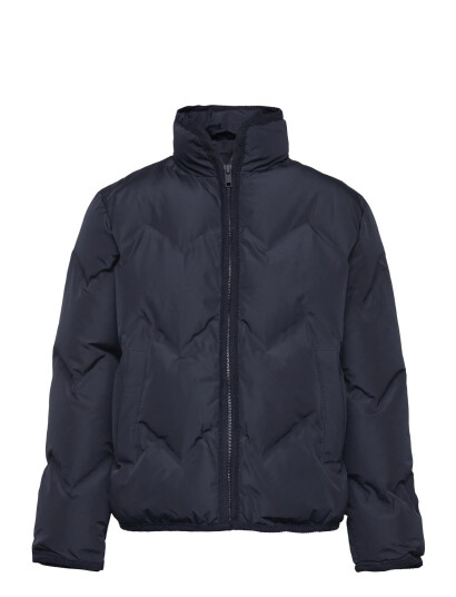 Mango Quilted Coat - Navy - 6