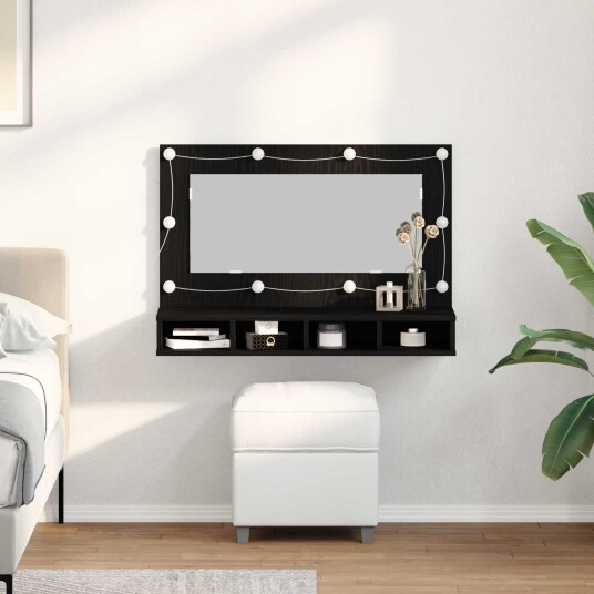 LED Speilkabinett i Svart Eik 90x31.5x62 cm LED Speilkabinett i Svart Eik 90x31.5x62 cm