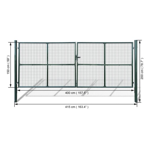 vidaXL Hagenetting Hageport 415 x 200 cm / 400 x 150 cm