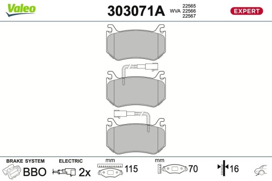 Bremseklosser VALEO 303071A