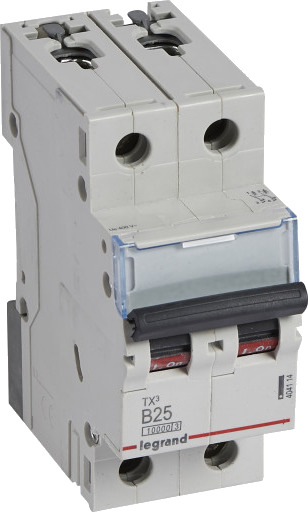 Legrand 5 stk TX³ MCB automatsikring B25 2P 2M 10/10kA