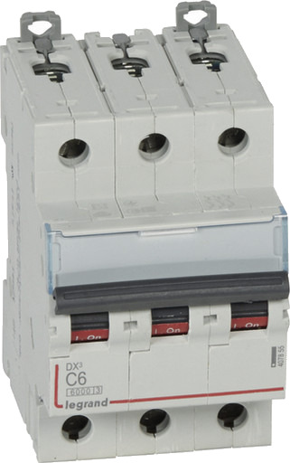 Legrand DX3 MCB automatsikring C6 3P 3M 6/10kA