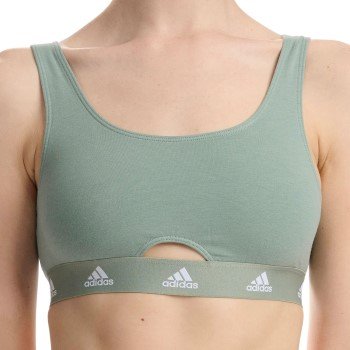 Adidas BH Scoop Bralette gronn bomull Medium Dame Adidas BH Scoop Bralette gronn bomull Medium Dame