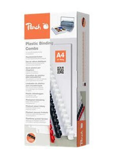 Peach - 12 Mm - 21 Ringer - A4 (210 X 297 Mm) - 95 Ark - Hvit - Plastbindekam
