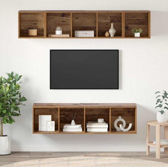 TV benksett 4 pcs Gammelt tre 37 x 37 x 142.5 cm Konstruert tre