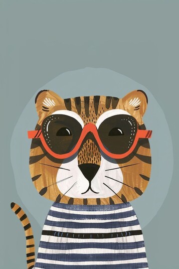 Namly Design Plakat Tiger med briller POSTER0TIPRN