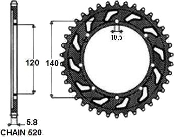 Kjedehjul SUNSTAR 1 3529 42 Kjedehjul SUNSTAR 1 3529 42