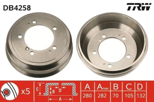 Bremsetrømmel TRW DB4258 Bremsetrømmel TRW DB4258