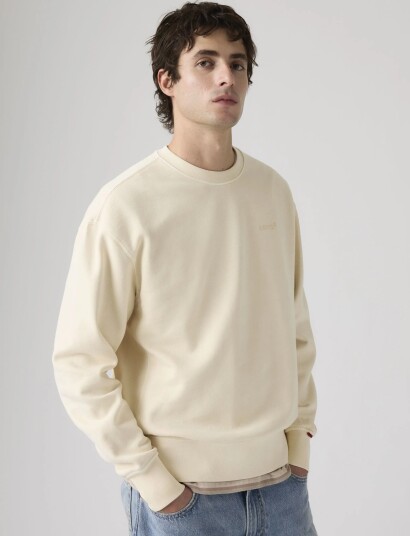 Levi"s® Authentic Crew Garment Dye Rut Cream S