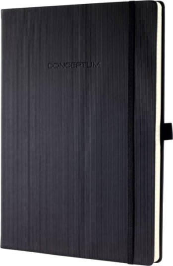 Sigel Conceptum Classic Notisbok Eskebundet 213 X 295 Mm 194 Sider Gemsepapir Linjert Svart Perm