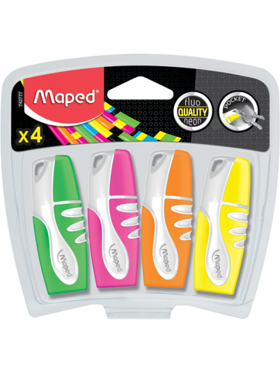 Maped Fluo'Peps Pocket Soft Highlighters x4 Maped Fluo'Peps Pocket Soft Highlighters x4
