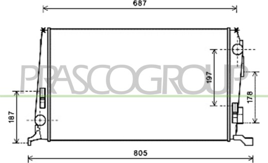 PRASCO DA820R001 Radiator motorkjøling