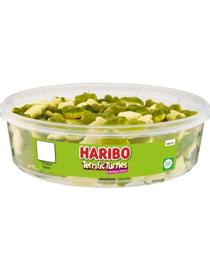150 stk Haribo Terrific Turtles Boks med Vingummi Skilpadder 480 gram 150 stk Haribo Terrific Turtles Boks med Vingummi Skilpadder 480 gram