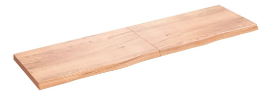 vidaXL Vegghylle lysebrun 220x60x6 cm behandlet heltre eik