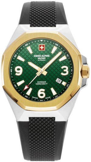 Swiss Alpine Military Herreklokke 7005.1844 Typhoon Grønn/Gummi Ø42