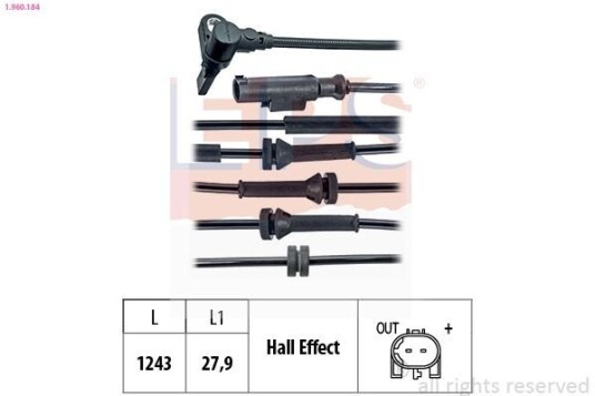 Sensor, ABS EPS 1.960.184