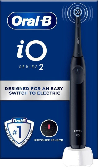 Oral-B iO2 Series Elektrisk Tannbørste Nattsvart med Innebygget Batteri Oral-B iO2 Series Elektrisk Tannbørste Nattsvart med Innebygget Batteri