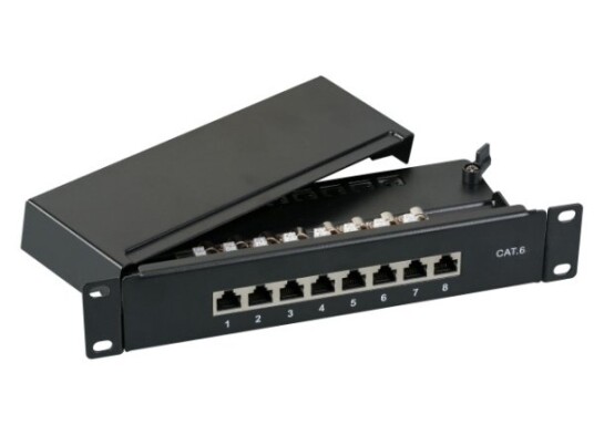 Efb Elektronik 37736Sw.8 5000 Mbit/S Rj-45 Gull Sort Rackmontering 1U