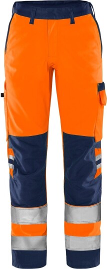 Fristads Høy Synlighet Green bukse dame klasse 2 2642 GPLU Hi Vis Oransje / Marineblå 38