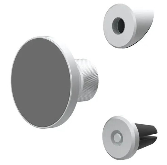 Just Mobile AluDisck Go Mobilholder for Dashbord og Ventilasjon - MagSafe Kompatibel - Sølv