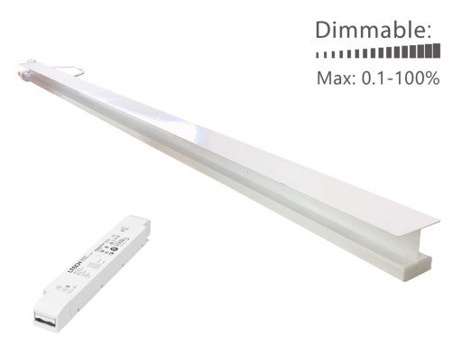 Green-ID LED Troldtekt 120 cm, innfelt, 3000K, Triac/Push