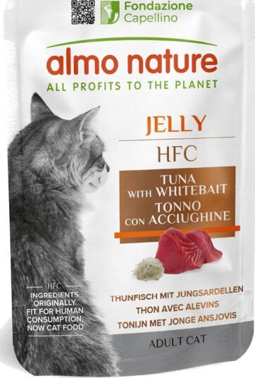 Almo Nature Hfc Våtfôr Jelly Pouch Tunfisk Og Hvit Fisk 6 X 55 G
