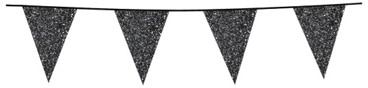 Globos Europe Flaggirlander Glitter Svart