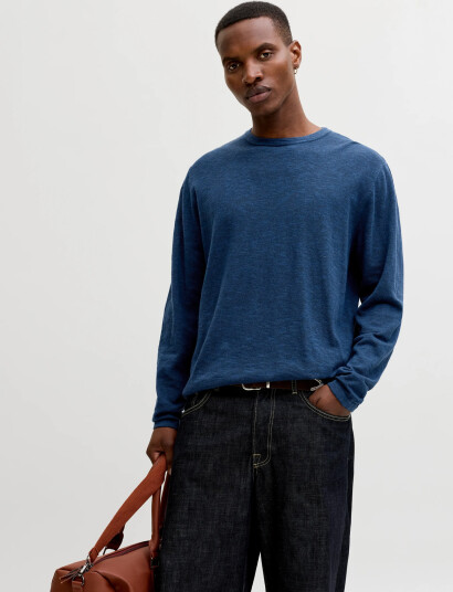 Jack & Jones Jjesummer Knit Crew Neck Sn   Blue   XXL