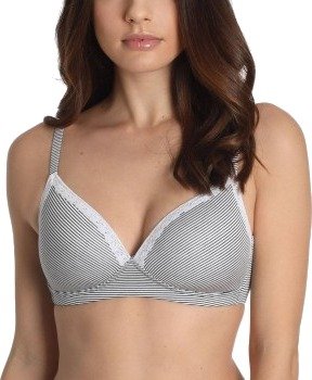 sassa BH Stripe Range Padded Soft Bra Hvit m Rand viskose C 70 Dame