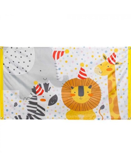 Stort Flagg med Safarimotiv 80x150 cm Safari Animals